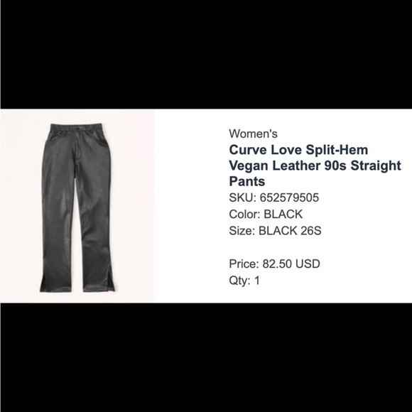 Abercrombie Leather Straight Leg Pants - Picture 3 of 5